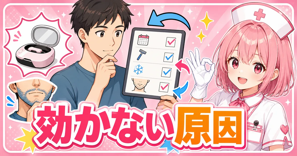ケノンのヒゲに効果がないと感じる原因をチェックする男性