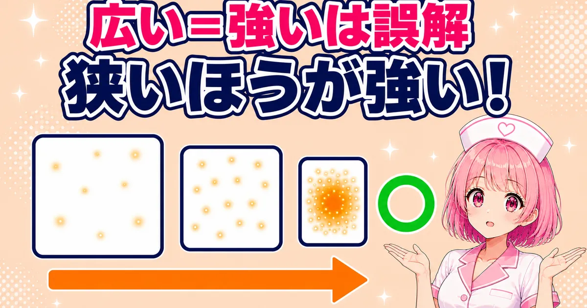 ケノンは面積が広いカートリッジほど刺激が穏やかで狭いほうが強い