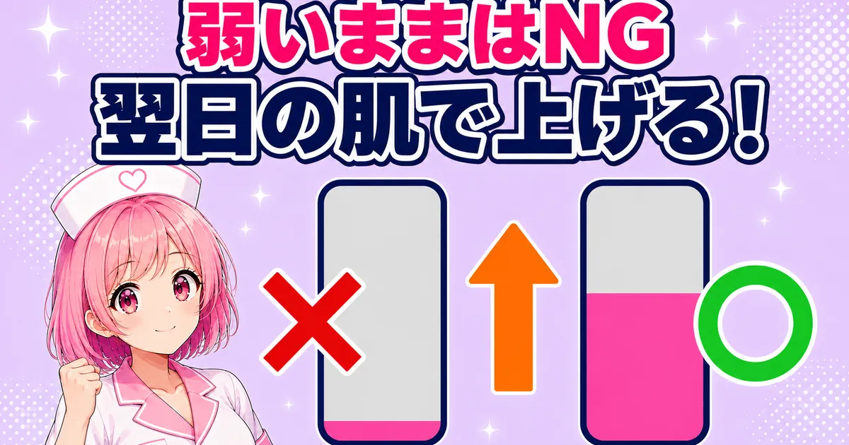 ケノンは弱いレベルのままではなく翌日の肌を見て上げる