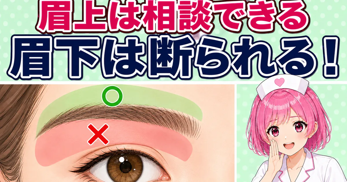 眉毛の医療脱毛でできる範囲を示すバナー