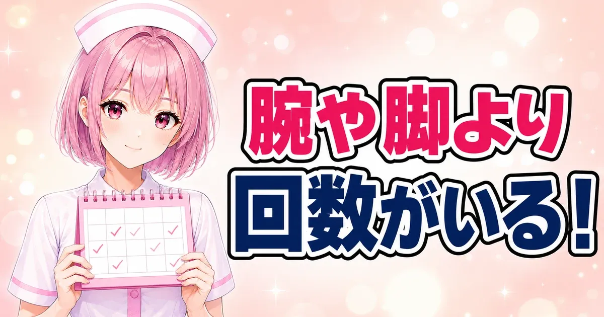 VIOは腕や脚より回数がかかると示すバナー
