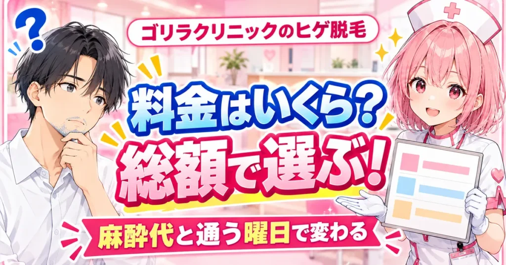 ゴリラクリニックのヒゲ脱毛の料金は総額で選ぶ
