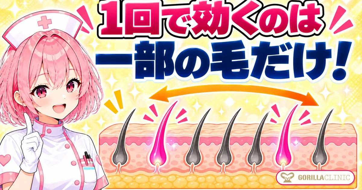 1回で効くのは一部の毛だけ
